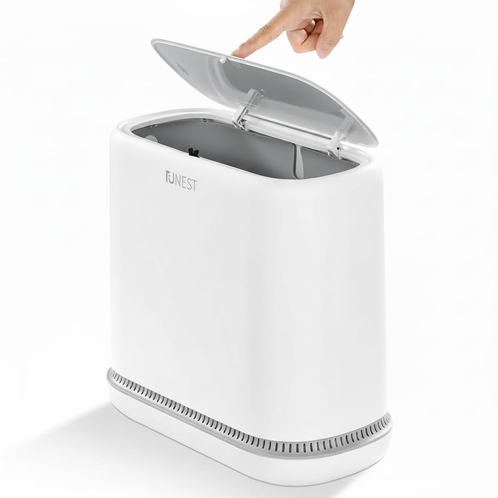 3.3 Gallon Bathroom Trash Can with Push Lid
