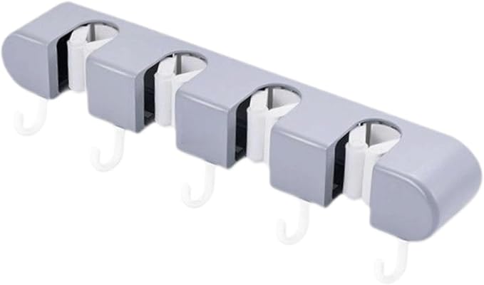 Mop and Broom Storage Rack, Space Saving Broom Hanger for Closet, Garage Organizer Storage, Basement Tool
