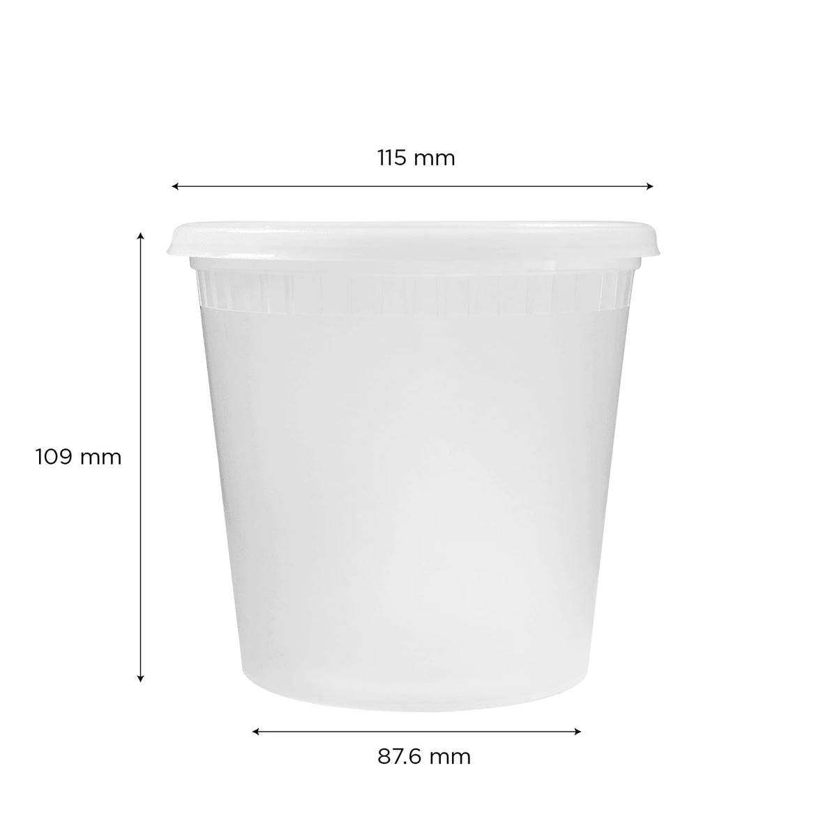 24oz 240 ct] Clear PP Injection Molded Round Deli Containers with Lids