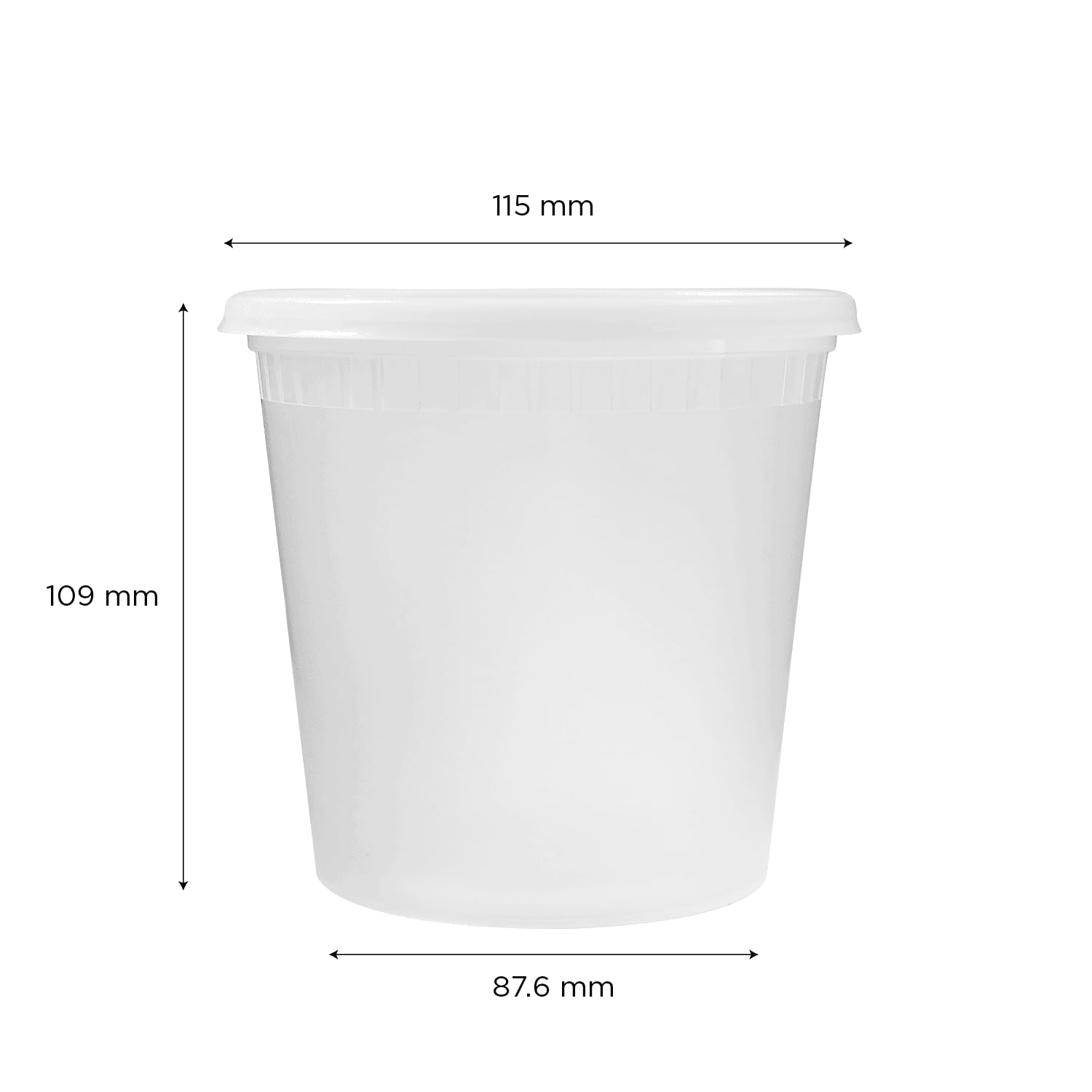 24oz 240 ct] Clear PP Injection Molded Round Deli Containers with Lids