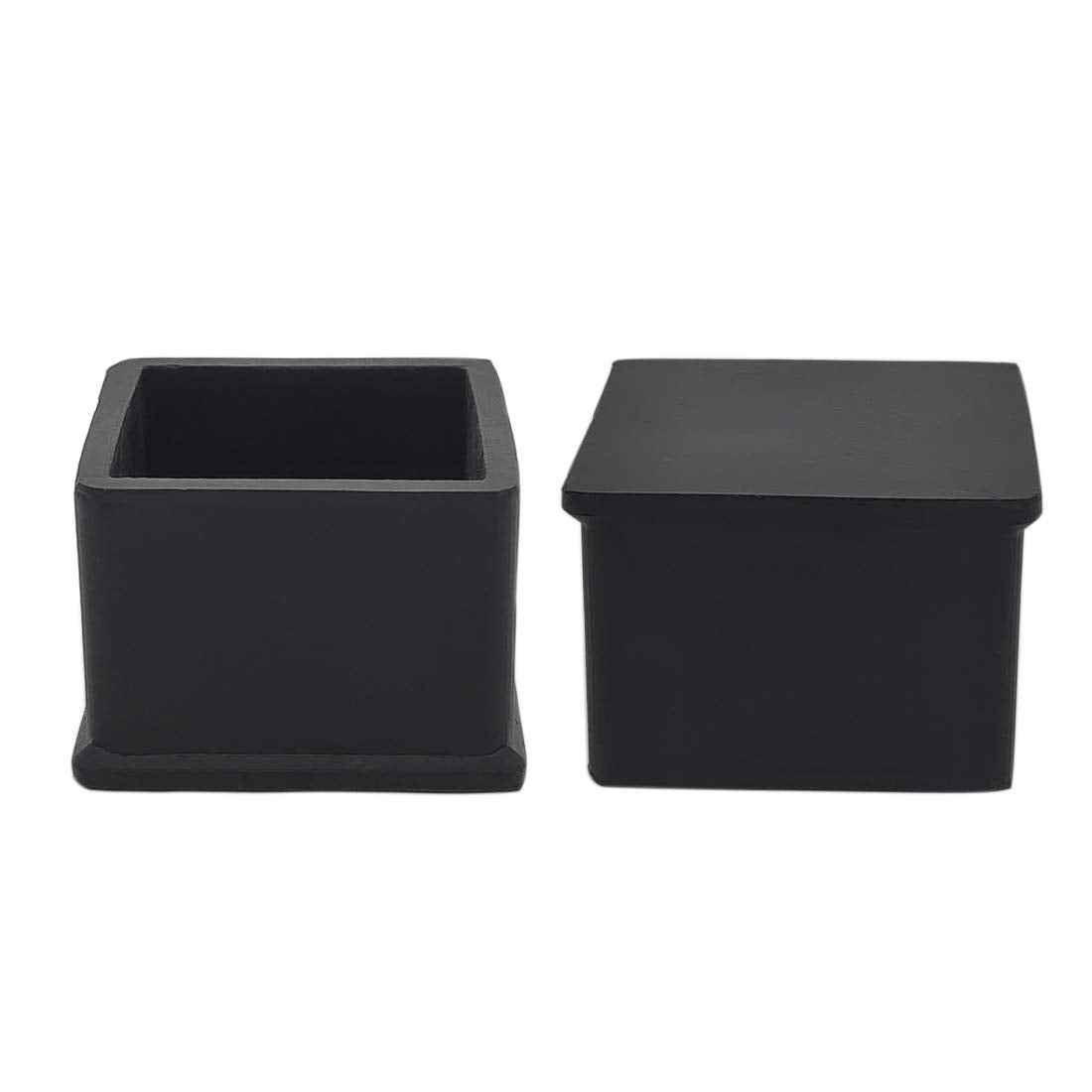 Non Slip Thick Rubber Leg Tips Floor Protectors Square Chair Leg Caps 38 x 38 mm