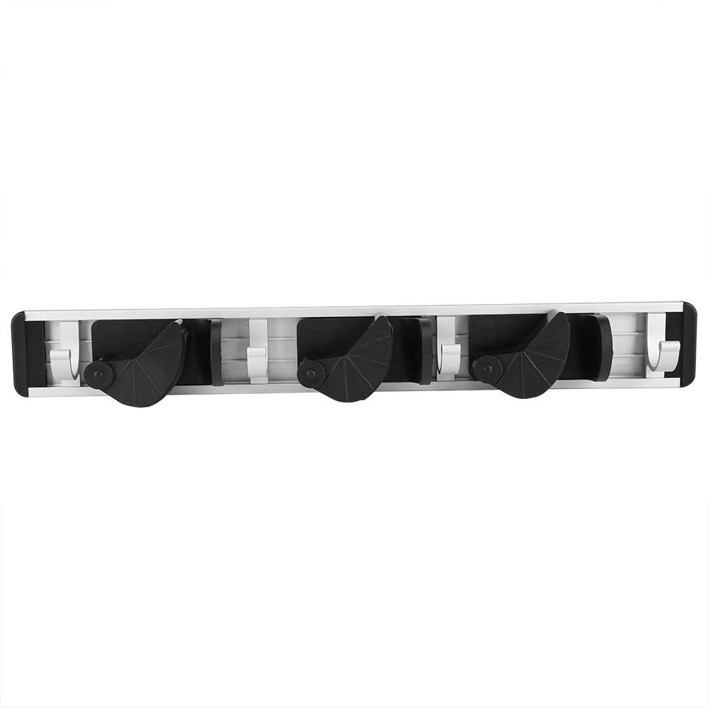 Space Saving Mop Broom Organizer Securely Grips Household Objects for Wall Storage