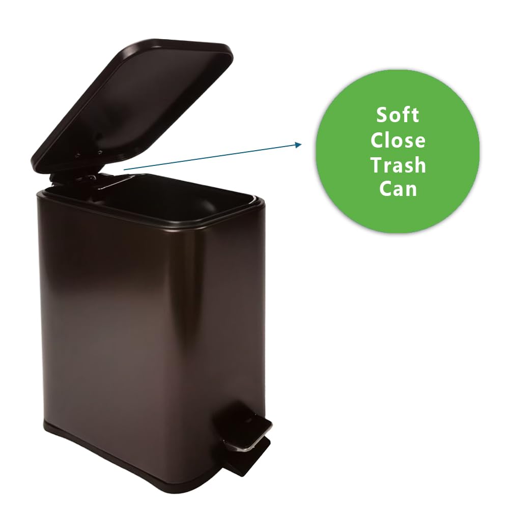 Stainless Steel Small Trash Can with Lid & Step Pedal