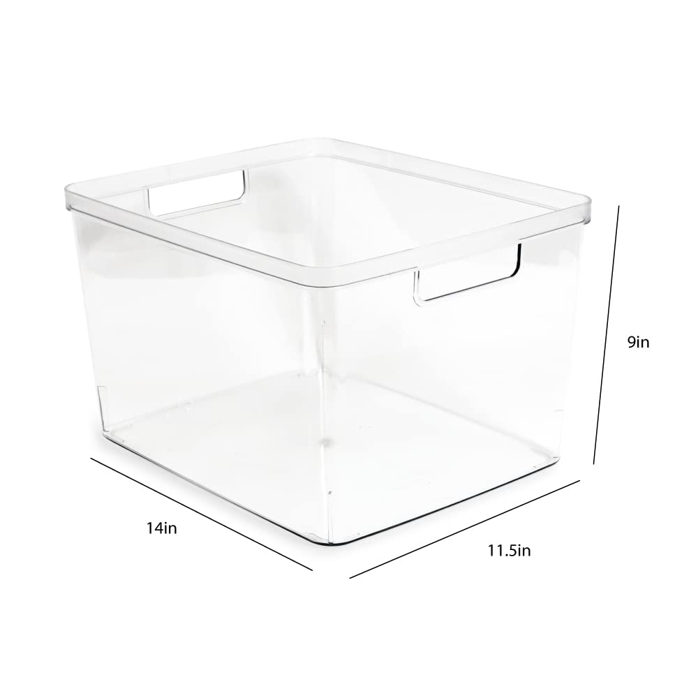2-Pack Extra-Large Clear Storage Bins (11.5” L x 14” W x 9” H) (2 Count)