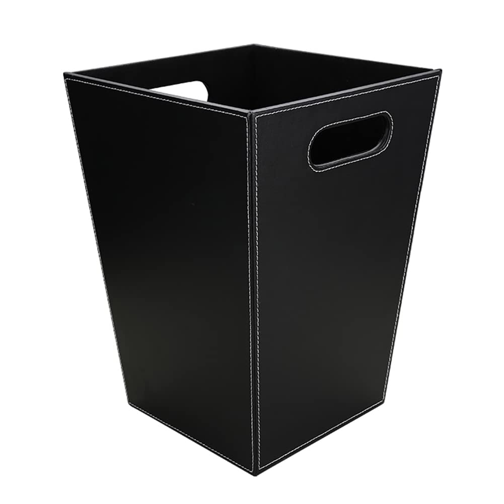 Classic Pu Leather Trash Can Wastebasket