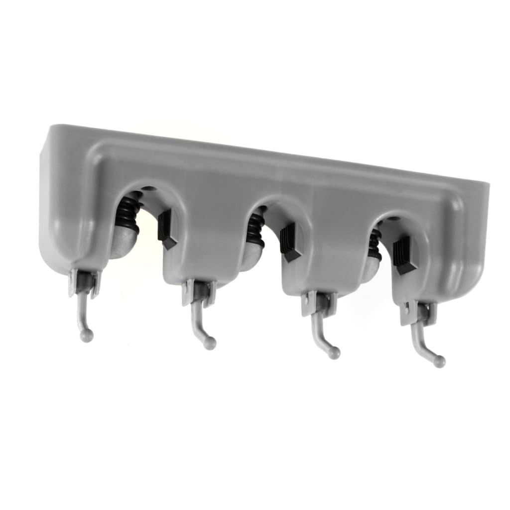 Umbrella Clip Mop Broom Holder Wall Mounted Storage Rack Ball Slots Hooks Garage Tool Storage Broom Wall Mount Grey