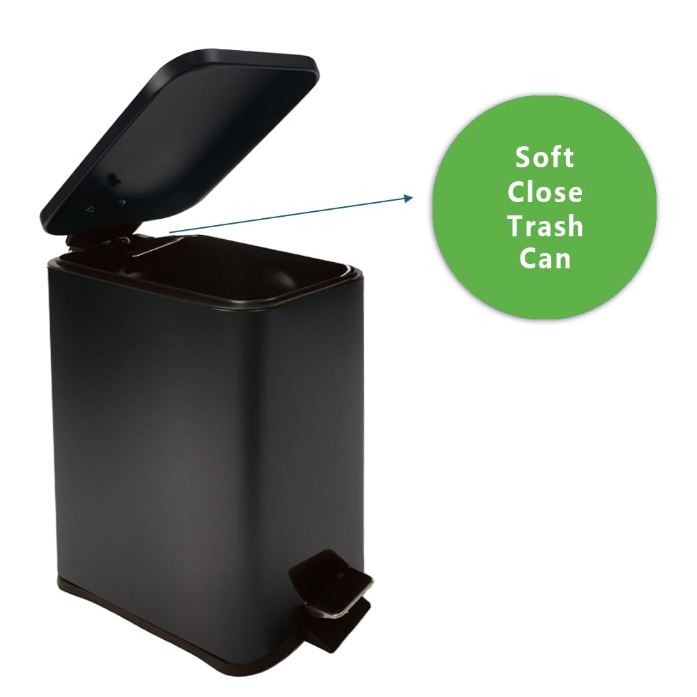 Stainless Steel Small Trash Can with Lid & Step Pedal