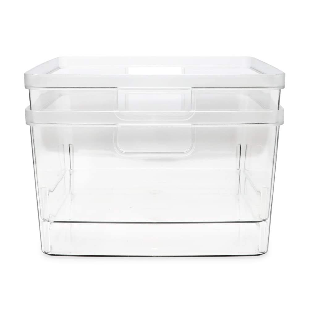 2 Pack Square Clear Storage Bins (2 Count)