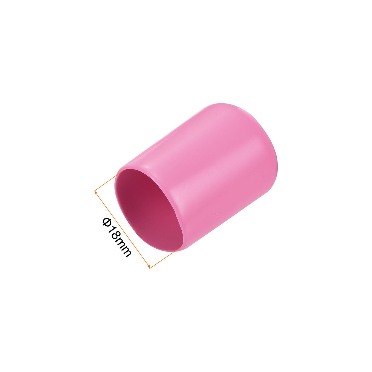 20pcs Rubber End Caps 18mm ID Vinyl PVC Round Tube Bolt Cap Cover Screw Thread Protectors Pink