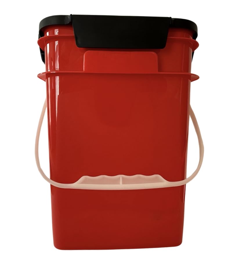 4 Gallon Square Food Grade Bucket Pail with Plastic Handles and Lid (3 Count)