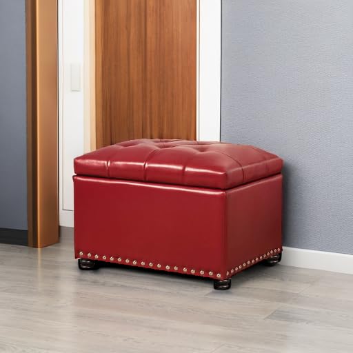 Leather Storage Ottoman