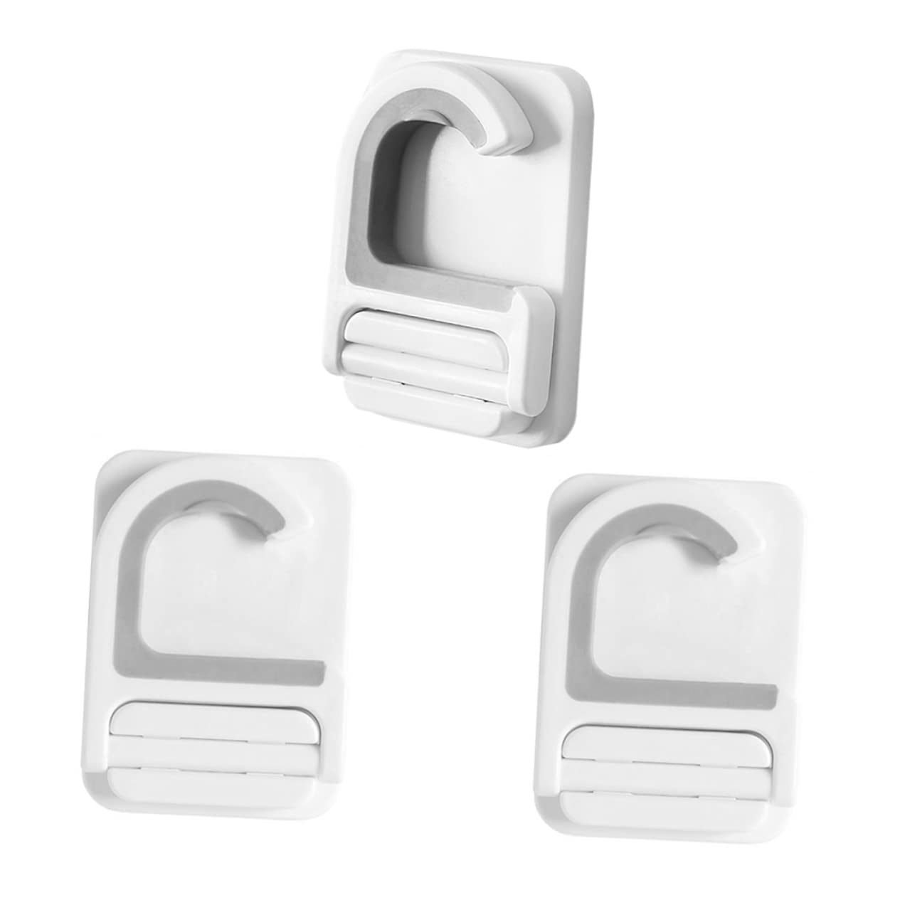 3pcs Punch Mop Holder Wall Mounted Broom Hooks Material Heavy Duty Adhesive Mop Clips for Neat Household Storage