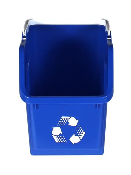 Blue Recycle Bin 6 Gallon Stackable Recycle Bins for Kitchen with Handle