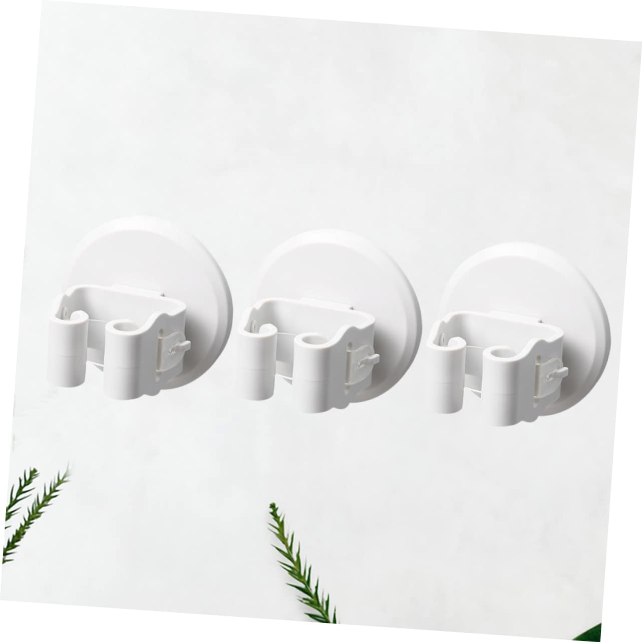 3pcs Mop Broom Holder Wall Mount No Drilling Suction Cup Clamp for Cleaning Tools