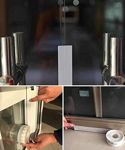 Door Window Seal Strip Silicone Door Bottom Seal Strip Tape 16 Feet Length Black Weather Stripping Self Adhesive Strip for Doors and Window Waterproof