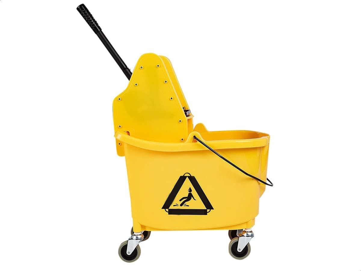 Floor Cleaning Rectangular Mop Bucket with Sturdy Down Press Wringer Combo