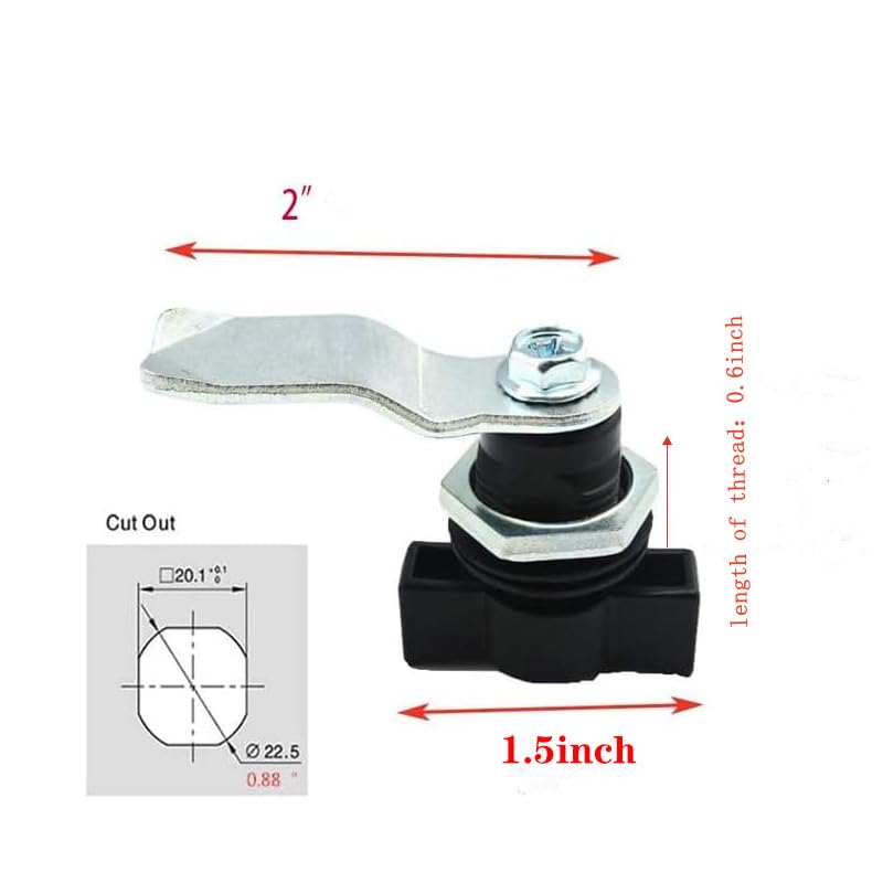4pcs Thumb Operated Offset Cam Lock Thumb Cam Lock for Machine Cabinet Drawer Black_3