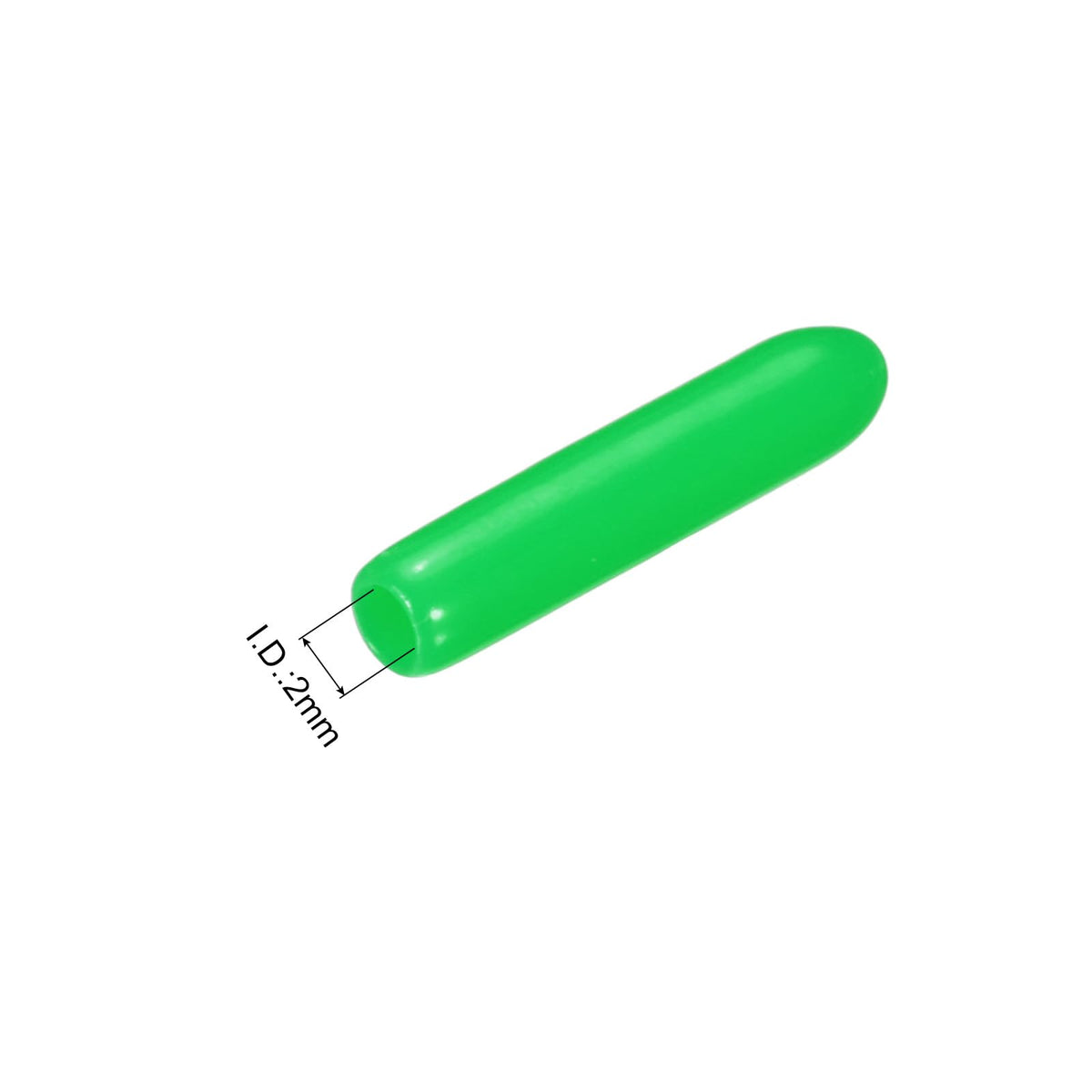 20pcs Rubber End Caps 2mm ID Vinyl PVC Round Tube Bolt Cap Cover Screw Thread Protectors Green