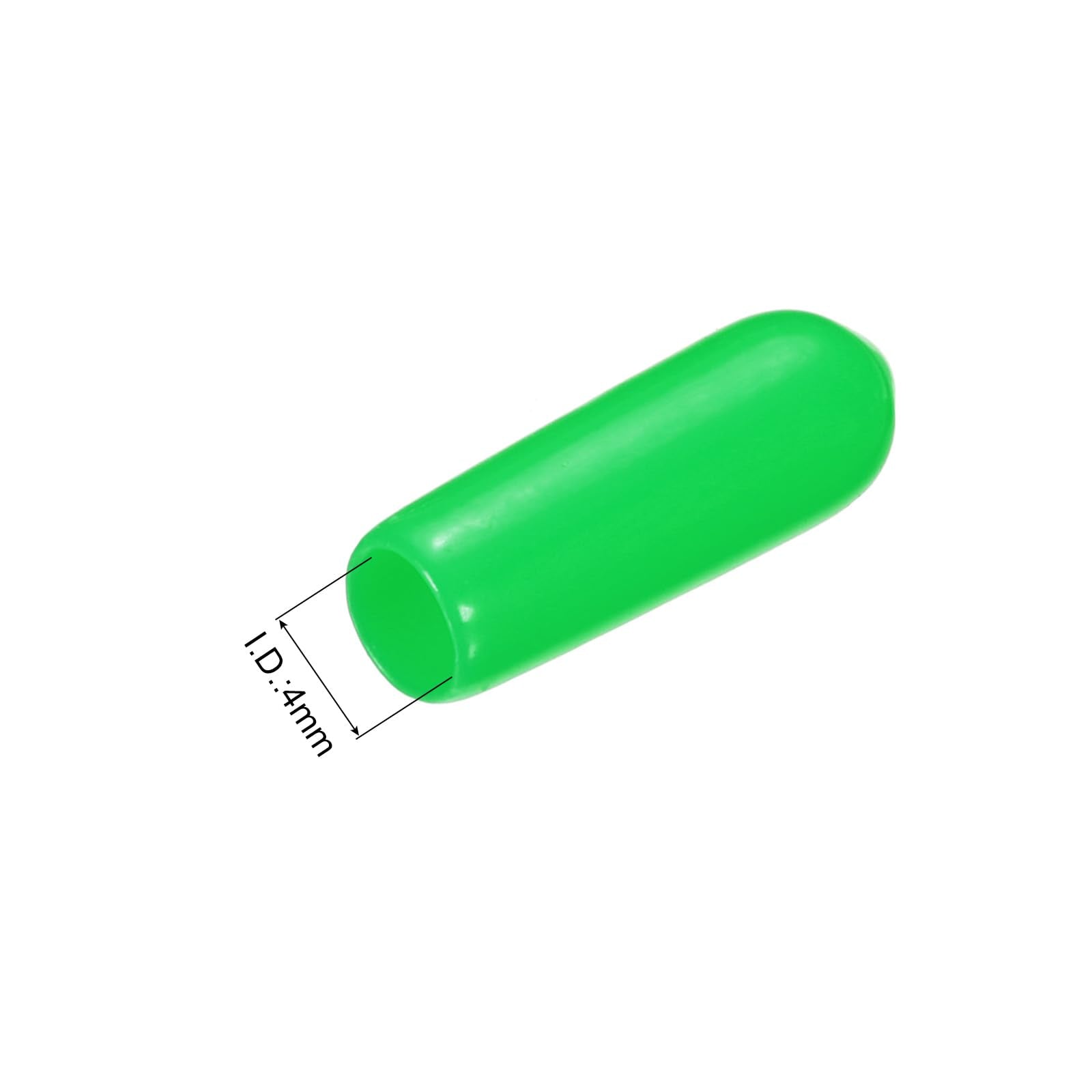 20pcs Rubber End Caps 4mm ID Vinyl PVC Round Tube Bolt Cap Cover Screw Thread Protectors Green