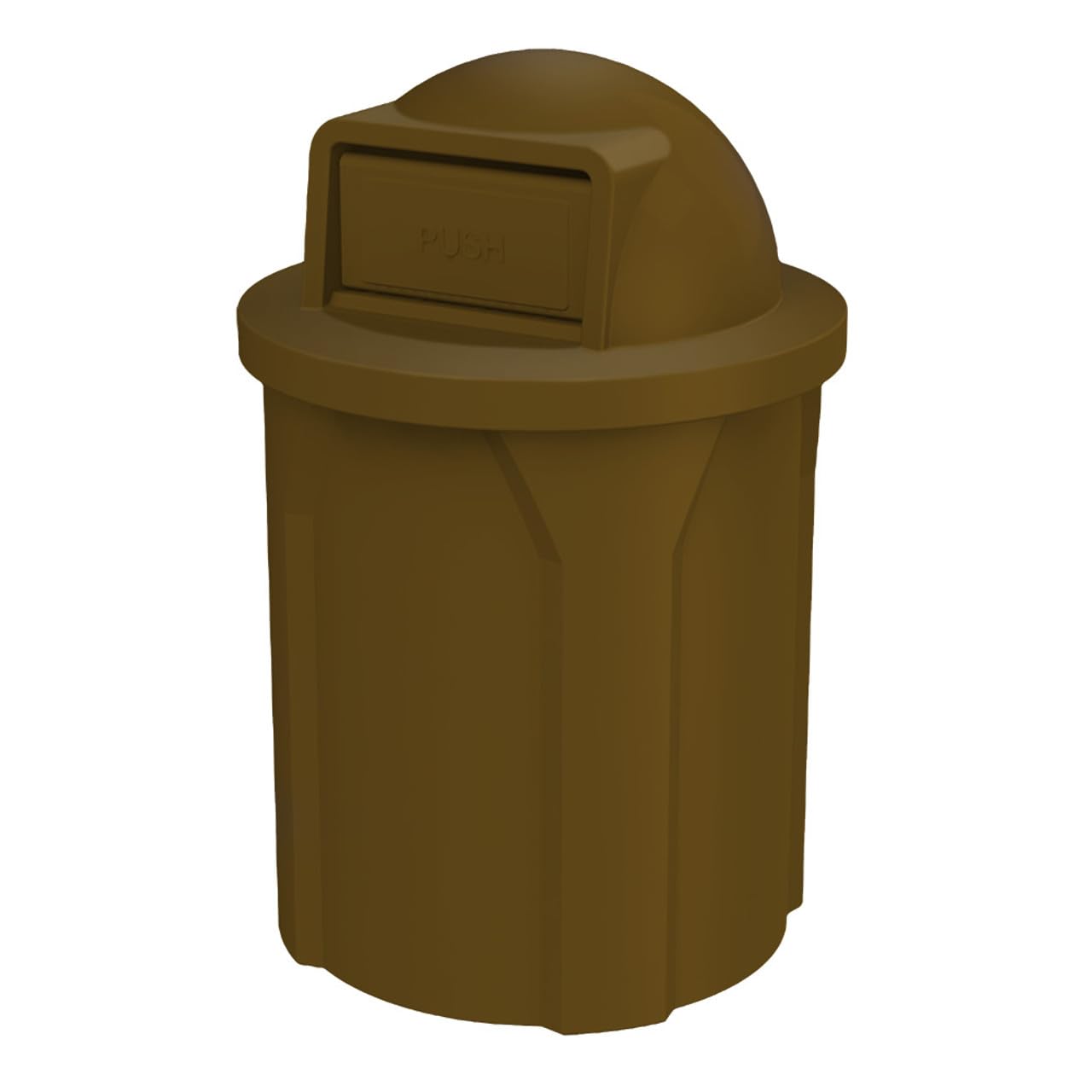 Campus Collection 42 Gallon Plastic Commercial Garbage Can with Push Lid