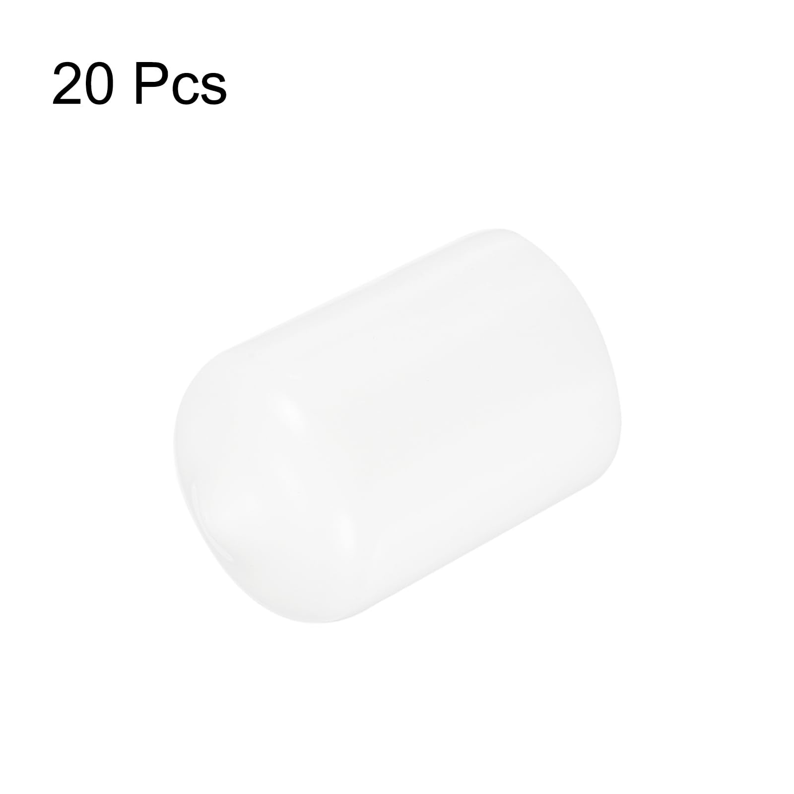 20pcs Rubber End Caps 15.5mm ID Vinyl Round Tube Bolt Cap Cover Thread Protectors White