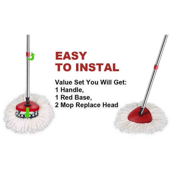 Spin Mop Replacement Set Compatible with OCedar EasyWring 1 (4 Count)