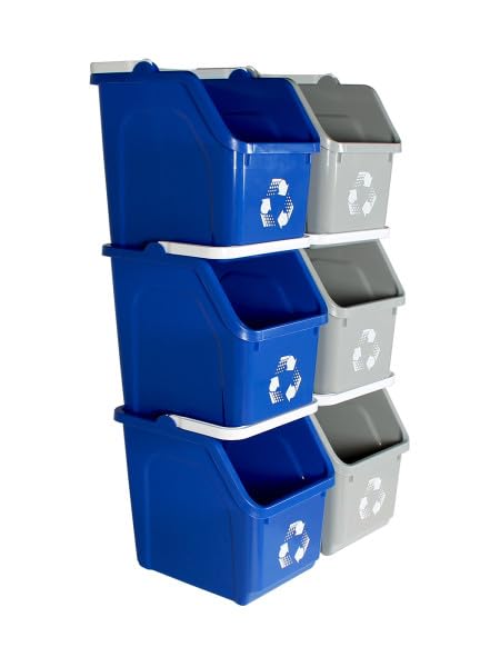 Multi Bin 6 Gallon Stackable Recycle Bins (6 Count)