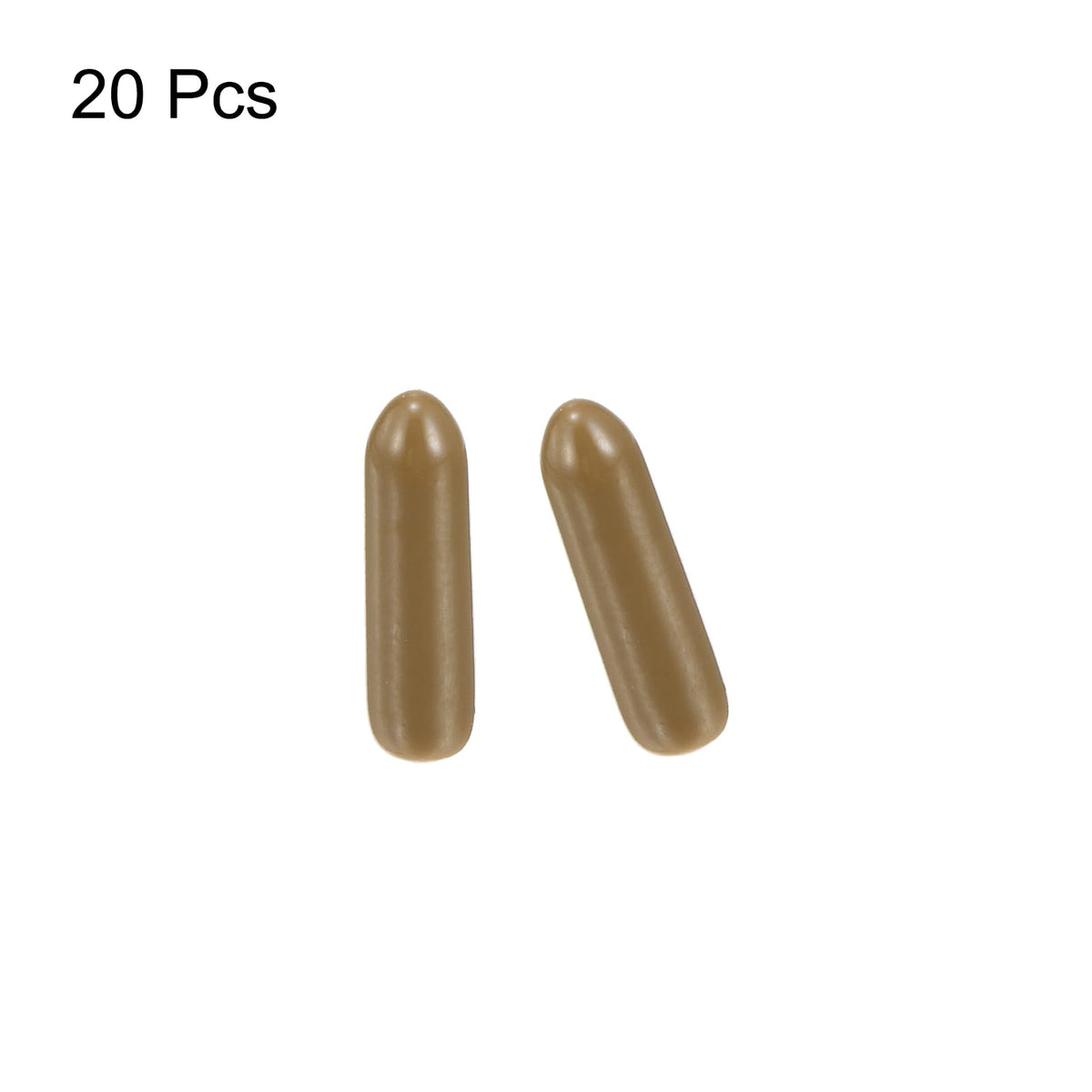 20pcs Rubber End Caps 2.5mm ID Vinyl PVC Round Tube Bolt Cap Cover Screw Thread Protectors Light Brown