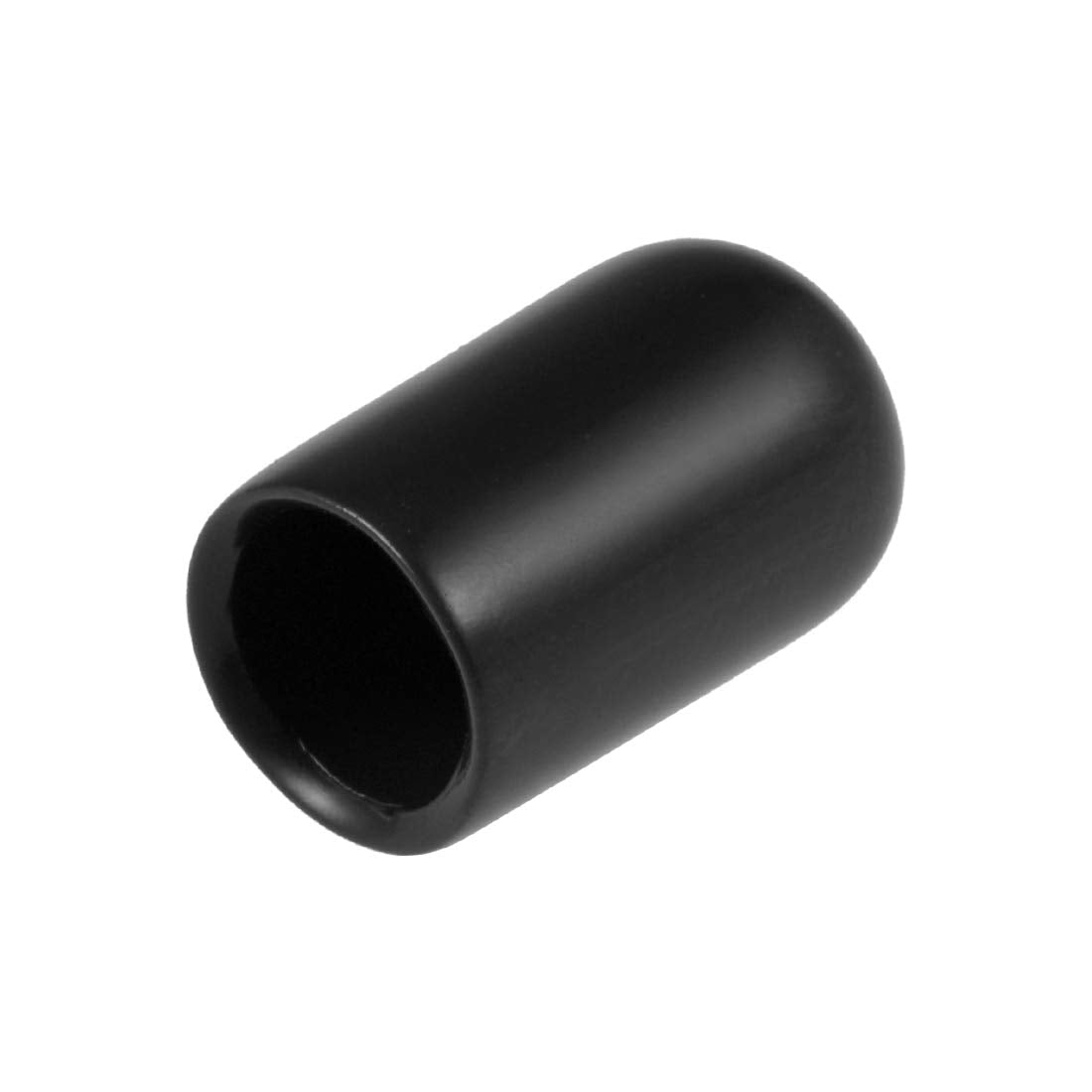 20pcs Rubber End Caps 7mm ID Vinyl Round Tube Bolt Cap Cover Thread Protectors Black (20 Count)