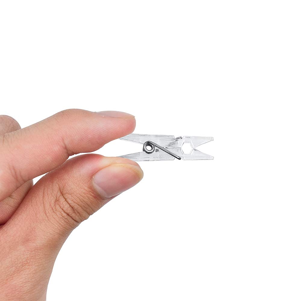 128 Pieces Mini Transparent Plastic Clear Clips (128 Count)
