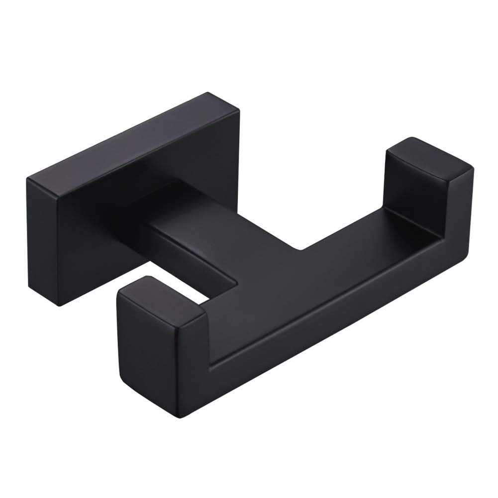 Double Towel Hook Matte Black