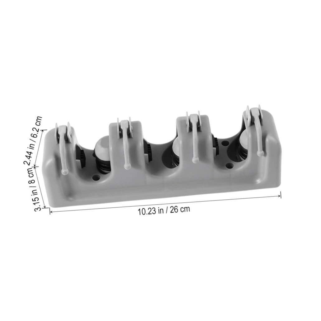 Umbrella Clip Mop Broom Holder Wall Mount Storage Rack 3 Ball Slots 4 Hooks Anti