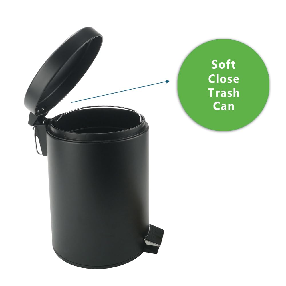 Stainless Steel Small Trash Can with Lid & Step Pedal