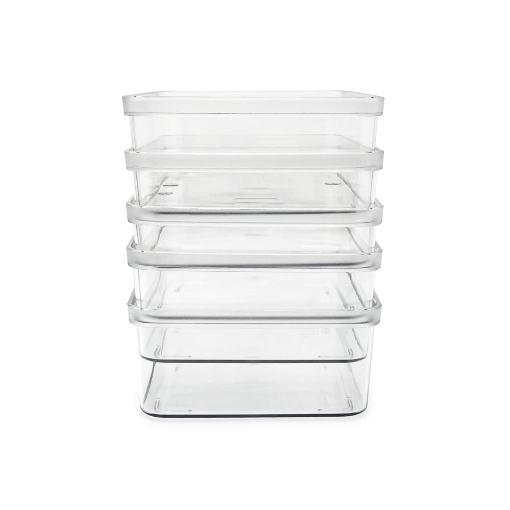 5 Pack Small Clear Storage Bins (5 Count)