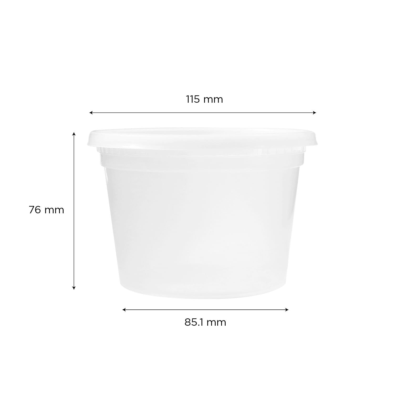 16oz 240 ct] Clear PP Injection Molded Round Deli Containers with Lids (240 Count)