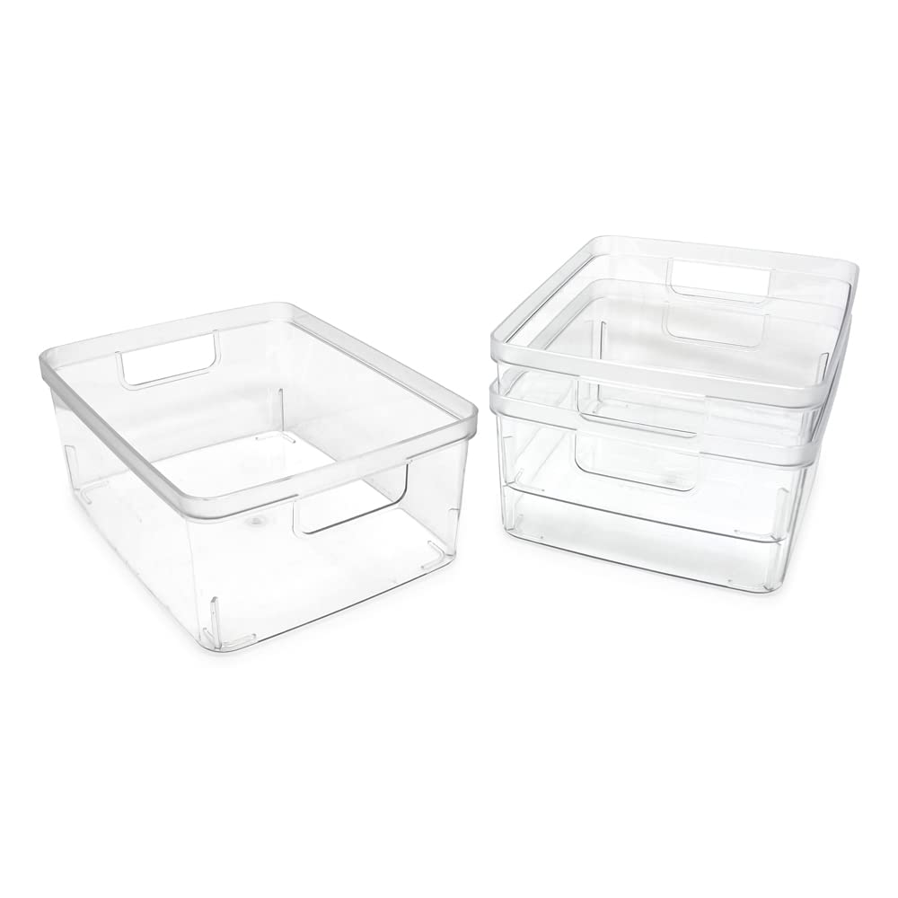 3 Pack Medium Clear Storage Bins (3 Count)