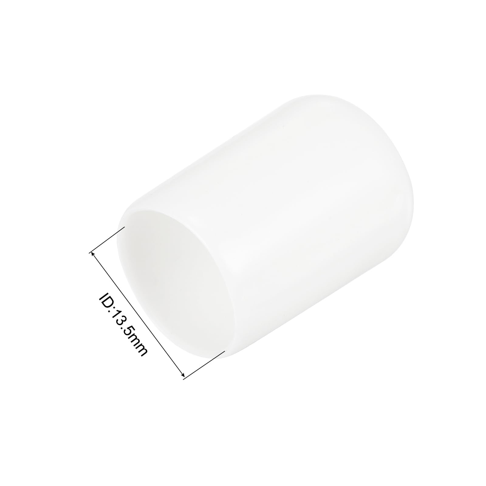 20pcs Rubber End Caps 13.5mm ID Vinyl Round Tube Bolt Cap Cover Thread Protectors White