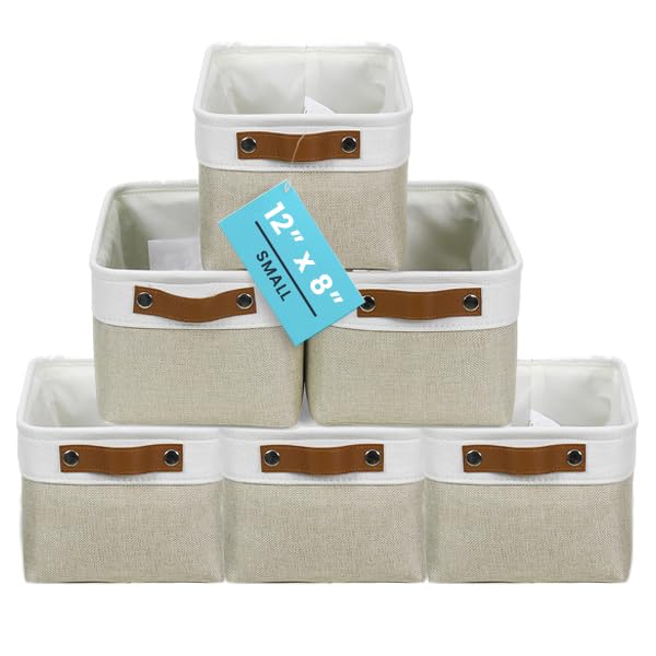 12x8in Canvas Storage Baskets (6 Count)