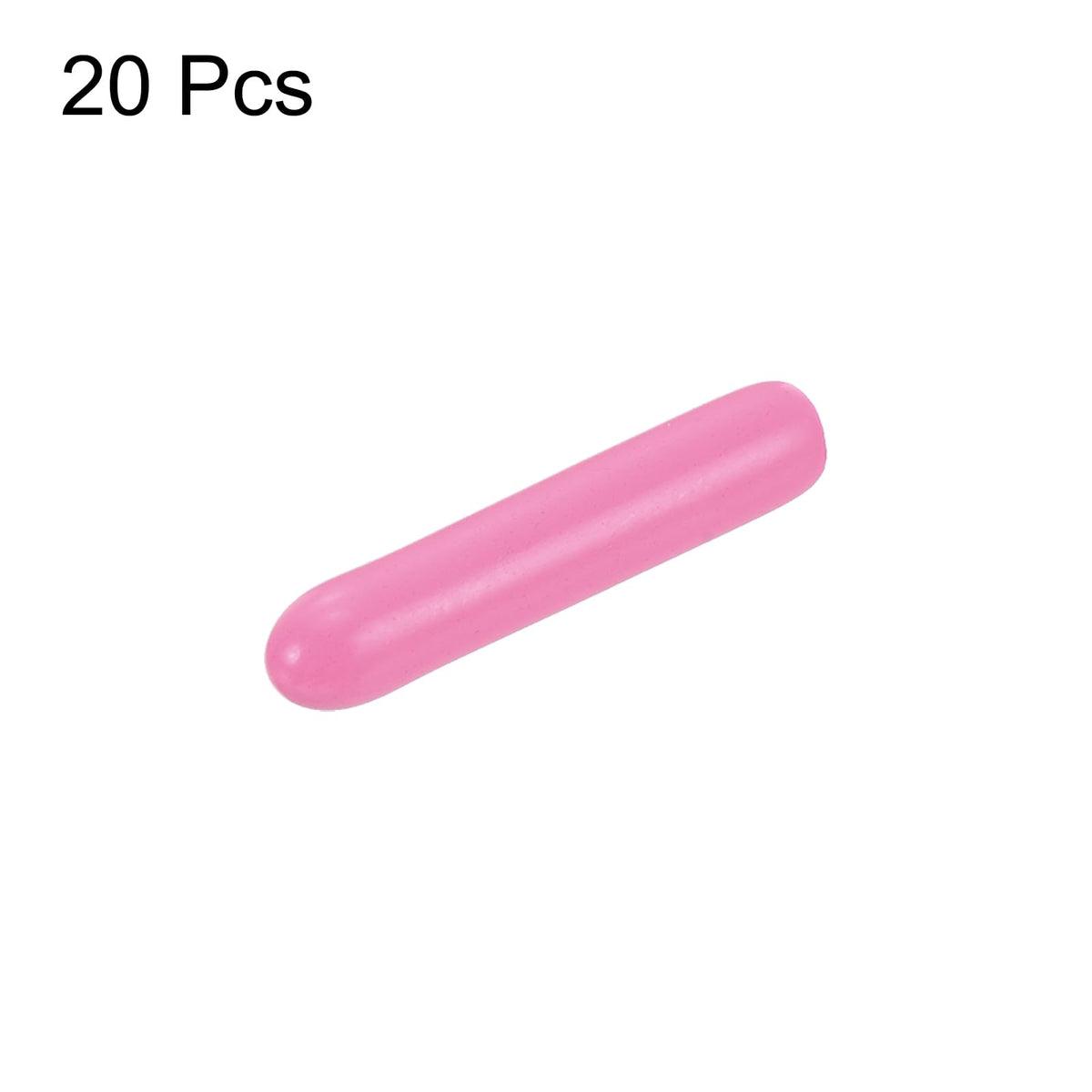 20pcs Rubber End Caps 2mm ID Vinyl PVC Round Tube Bolt Cap Cover Screw Thread Protectors Pink