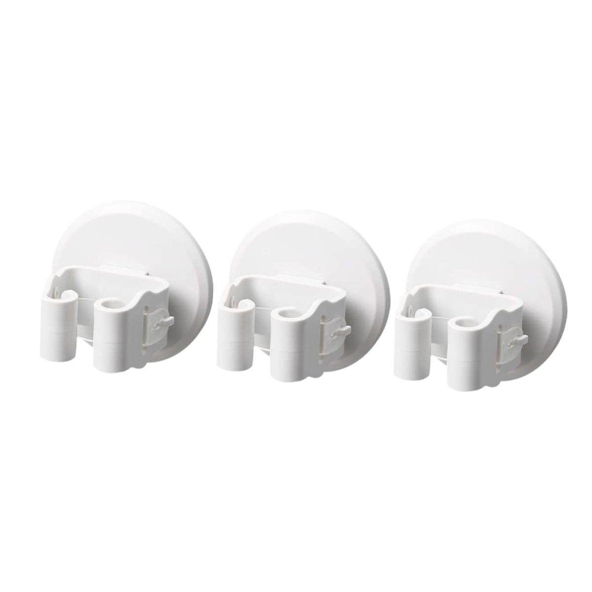3pcs Mop Broom Holder Wall Mount No Drilling Suction Cup Clamp for Cleaning Tools