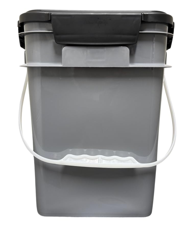 4 Gallon Square Food Grade Bucket Pail with Plastic Handles and Lid