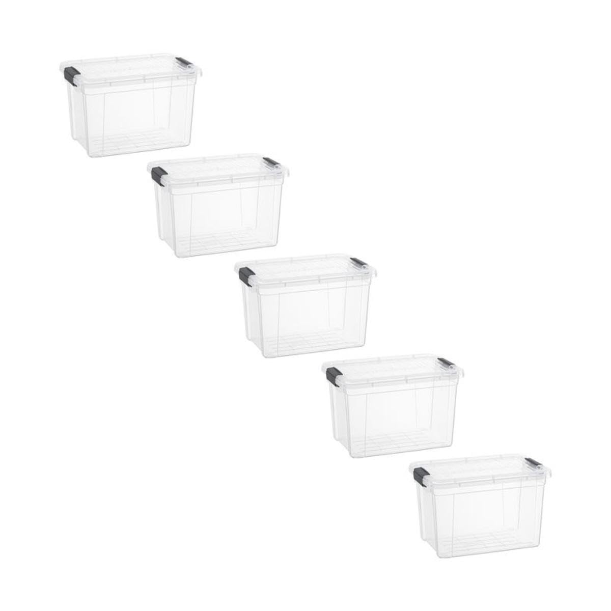 1.4 Quart Mini Clear Plastic Storage Container with Lid (5 Count)