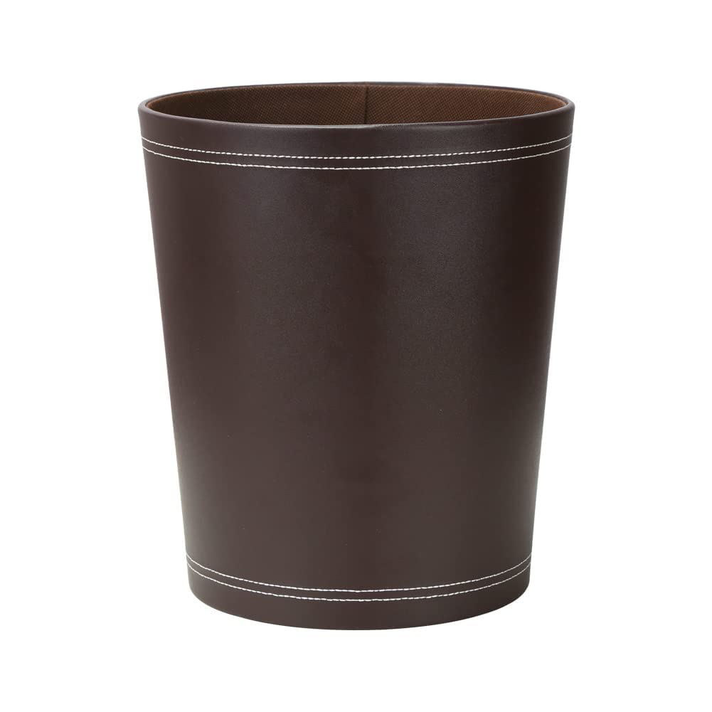 Classic Pu Leather Trash Can Wastebasket
