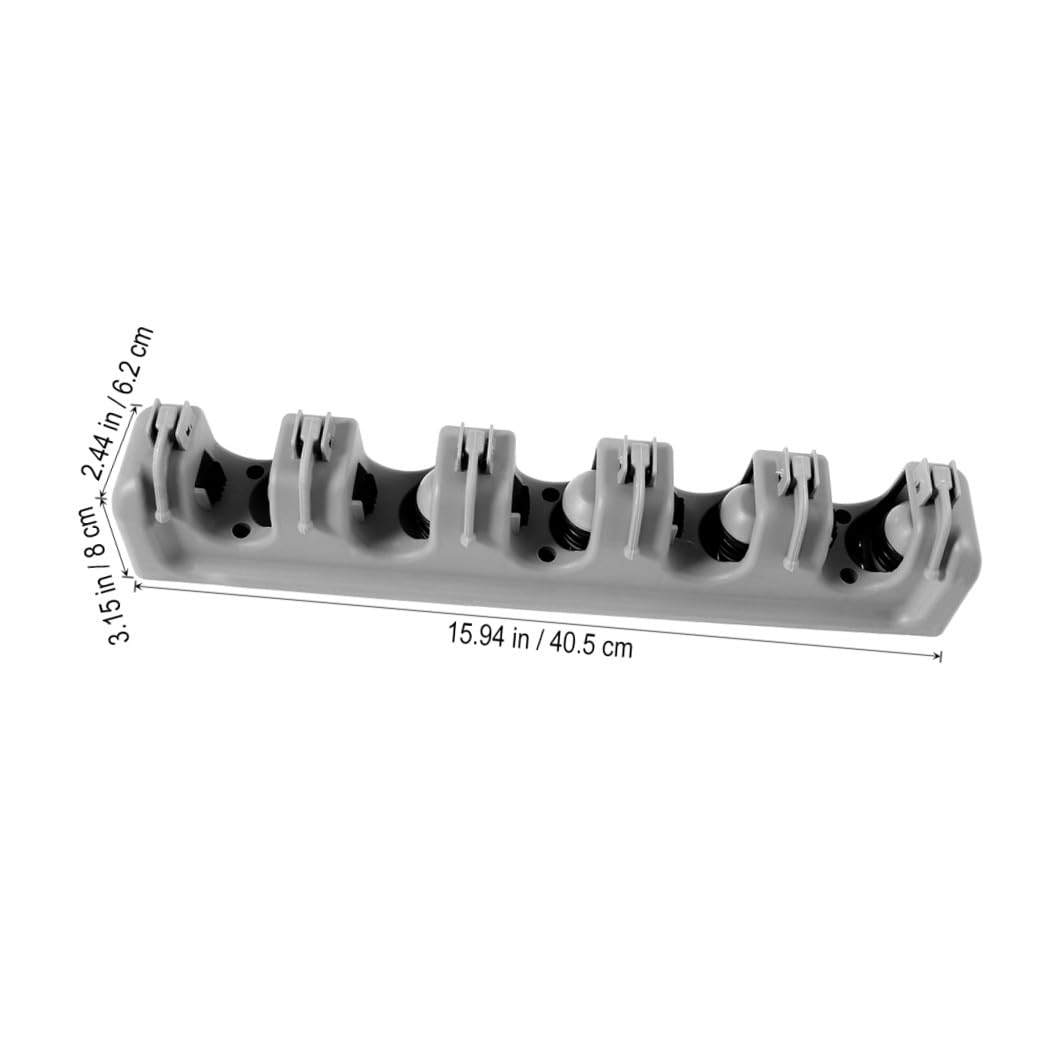 Garage Tool Storage Rack Broom Mop Holder Wall Mount with 5 Balls 6 Hooks Umbrella Clip