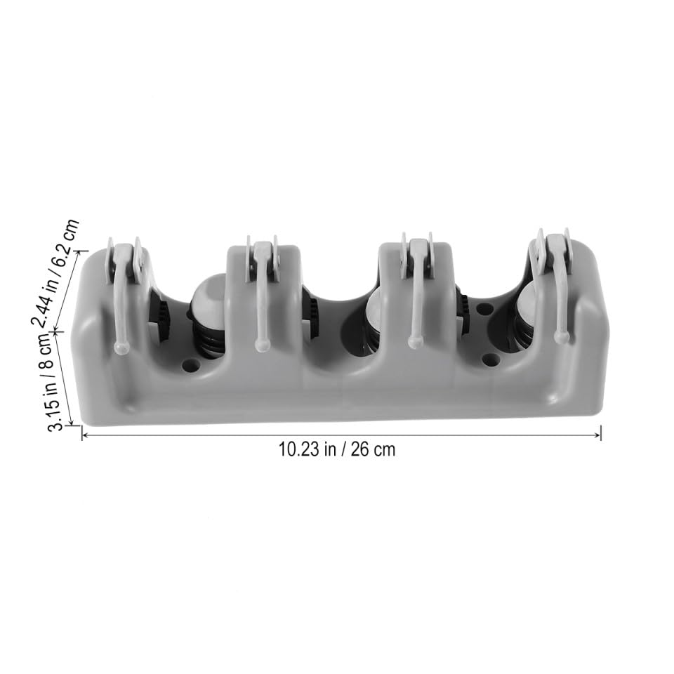 Umbrella Clip Mop Broom Holder Wall Mounted Storage Rack Ball Slots Hooks Garage Tool Storage Broom Wall Mount Grey