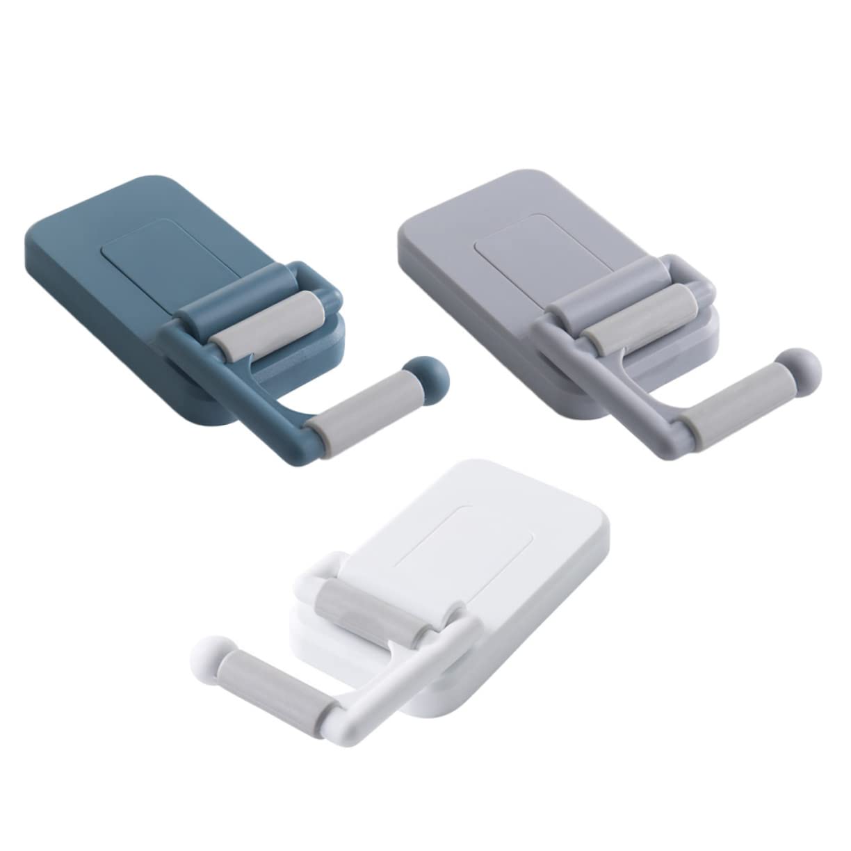 3pcs Punch Free Mop Hook Wall Mount Adhesive Broom Holder No Drilling Mop Organizer for Household Cleaning Sturdy and Convenient Grippers Random Color