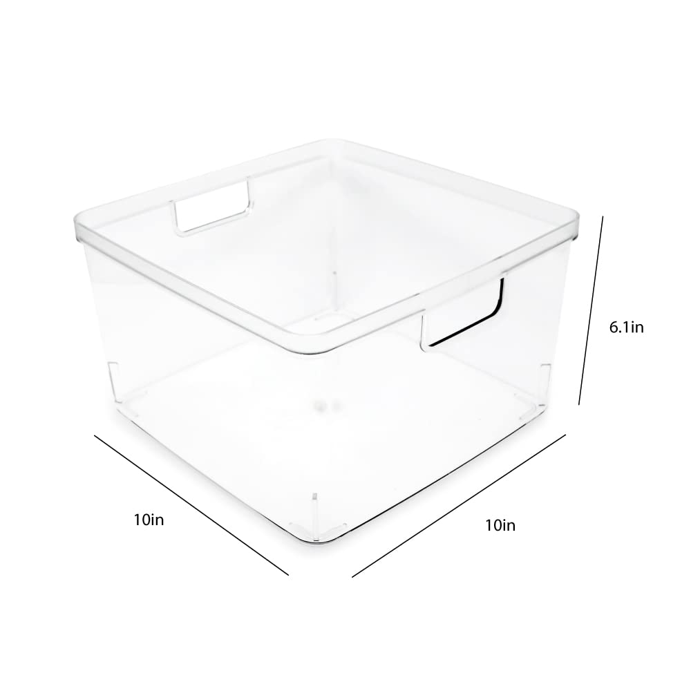 2 Pack Square Clear Storage Bins (2 Count)