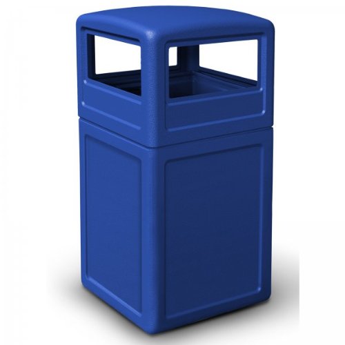 73290499 PolyTec 42 Gallon Square Waste Container with Dome Lid Color