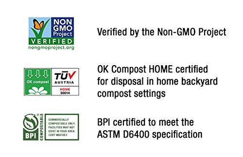 USA) The Original Compostable Bag, 39 Gallon, 120 Count, 100% Certified Compostable Trash Bag Liners for Food Waste, Extra Strong and Durable, Trash Bag