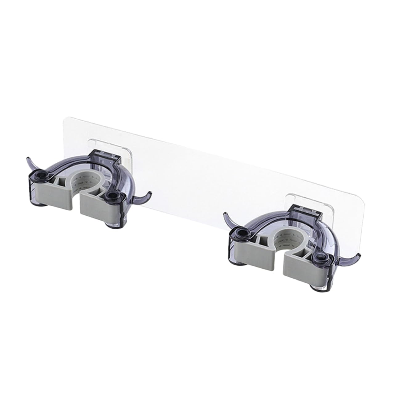 Dual Buckle Mop Holder Wall Mounted Seamless Mop Hook for Home Kitchen Bathroom Organizer Punch Heavy Duty Broom Hanger Clip Black